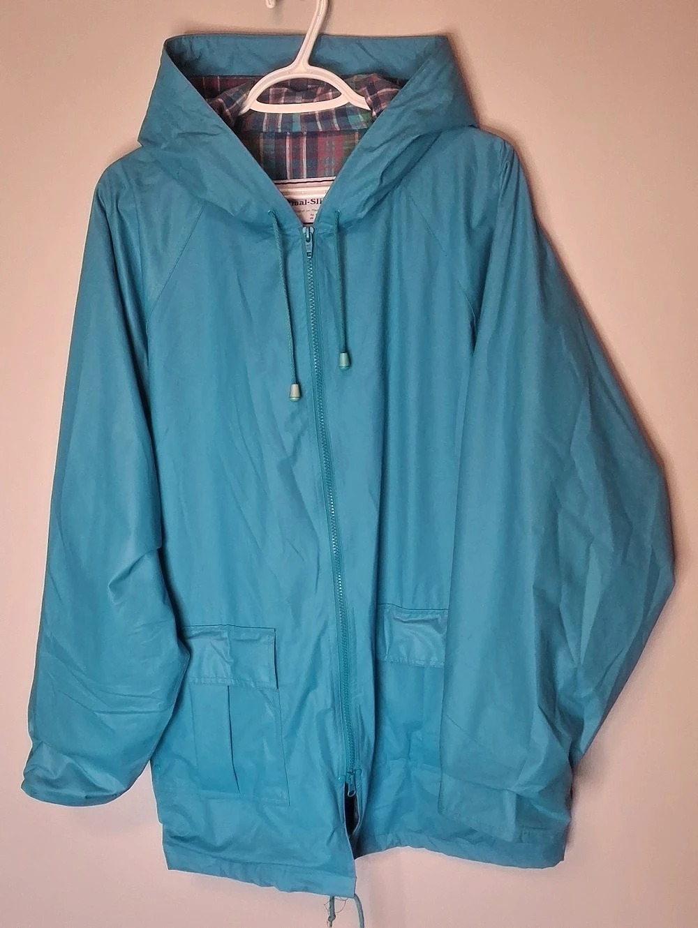 Thermal-Slick Plaid Lined Hooded Jacket XL